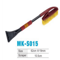 Brosse à neige pour voiture MK-S015, manche long de 62 cm, grattoir à glace, poils en PP jaunes, 2 en 1, pelle à neige pour pare-brise, outil de nettoyage hivernal