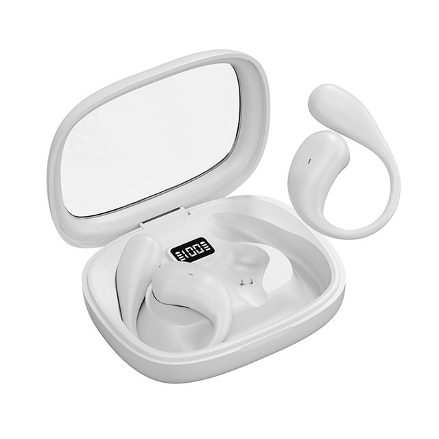 X36 Open-Ear BT Headset Sports-Style Silicone Long-Life Digital Display Transparent Warehouse V5.3 JL Chipset LED Skin-Friendly