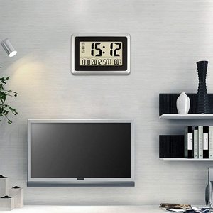 นาฬิกาดิจิตอลอิเล็กทรอนิกส์ LCD แบบติดผนังและตั้งโต๊ะ หน้าจอแสดงผลขนาดใหญ่ พร้อมแสดงอุณหภูมิภายในอาคาร วันที่ และปฏิทิน รุ่น 2138 - Product Image 3