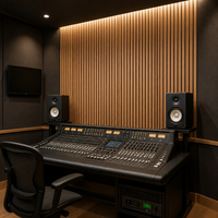 Panneau mural acoustique en bois à lattes, diffuseur de son, panneaux acoustiques en PET, mur à lattes en bois pour les designs d'intérieur de luxe des hôtels
