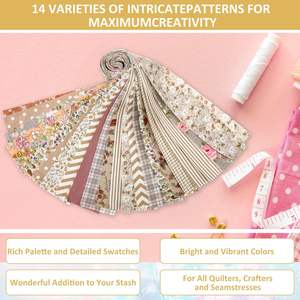 42 pièces de tissus en coton imprimés vintage à fleurs assorties, rouleaux de tissu en gelée, 2,5 pouces x 19,7 pouces, bandes pré-coupées, lot pour <span class=keywords><strong>patchwork</strong></span> et artisanat - Product Image 2