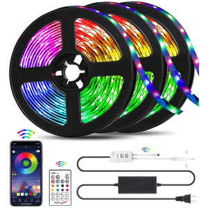 12V Flexible RGB <b>Smart</b> LED Strip Music Sync App/Remote Control PVC IP54 CRI80 30 LEDs/m LED Strip <b>Light</b> - Product Image 1
