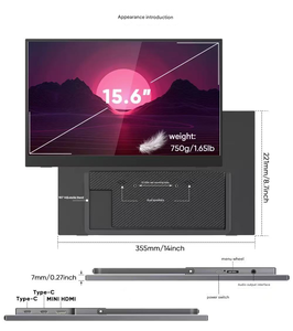 Moniteur portable 15,6 pouces 1920*1080P pour un deuxième écran portable supplémentaire avec écran IPS ultra-fin à économie d'énergie pour ordinateurs portables - Product Image 4
