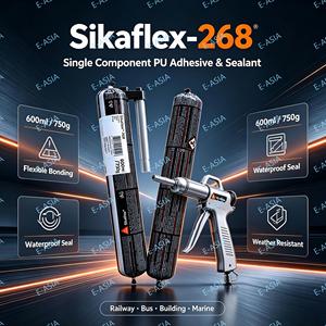 กาวซีล PU สีดำ MKX55 Sikaflex 268 ขนาด 600 มล. แบบซอง สำหรับงานก่อสร้าง ปิดรอยต่อ และยึดติด - Product Image 5