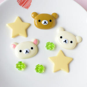 Bonito abalorio de resina de trébol estrella de oso marrón amarillo <span class=keywords><strong>para</strong></span> estuches de basura DIY pinza de <span class=keywords><strong>pelo</strong></span> zapato flores accesorios Decoración - Product Image 2