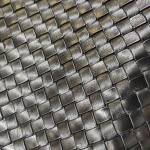 Material de zapatos de cuero tejido de vaca genuino trenzado hecho a mano para hombres - Product Image 3