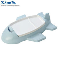 Service de table coloré en mélamine de qualité alimentaire pour enfants, assiette incassable en forme d'avion, cadeau d'anniversaire pour bébés et enfants, usage domestique