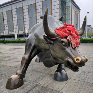 Современная крупногабаритная латунная Бронзовая статуя быка скульптура ручной работы из металла для украшения сада элегантная Современная дизайнерская модель - Product Image 5
