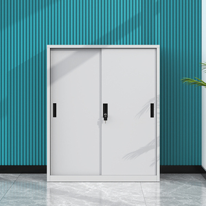 خزانة ملفات فولاذية حديثة ببابين منزلقين وقفل بمفتاح للمنزل والمكتب وصالة الألعاب الرياضية وغرفة النوم وغرفة المعيشة والمدرسة والبنك والفندق بتصميم أنيق - Product Image 3