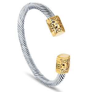 <b>Men's</b> Tibetan Silver Skull Wire Bracelet 6mm Cuff <b>Bangle</b> Jewelry <b>For</b> <b>Men</b> - Product Image 3