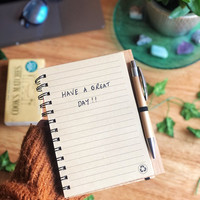 BSCI usine bureau papeterie reliure à spirale Logo personnalisé taille bambou couverture cahier avec stylo pour étudiant école