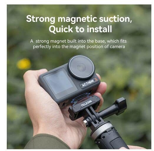 TELESIN Magnetic Quick Release Two Claw Base Mount Adapter for Insta360 Ace Pro 2 Action Camera