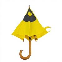 Parapluie droit en bois à 8 baleines avec poignée en bois naturel, idéal pour événements marketing, cadeau promotionnel, parapluie tendance