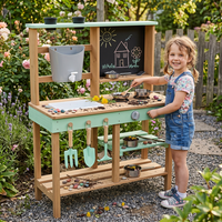 Cuisine extérieure en bois certifiée FSC pour enfants, cuisine de jardin, distributeur d'eau, accessoires de jardinage, respectueux de l'environnement, UPF
