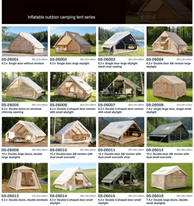 Tente de camping gonflable de luxe pour 3 à 8 personnes, résistante aux UV, imperméable 4 saisons, ouverture automatique rapide, avec cheminée - Product Image 6