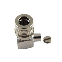 Connecteur coaxial RF mâle QMA à soudure, à angle droit, pour câble coaxial RG402 .141'', 50 Ohm, version à déconnexion rapide
