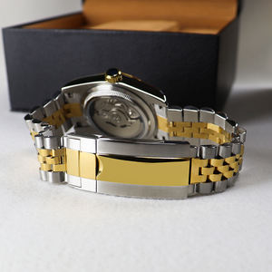 Reloj Safire transparente Datejus de acero inoxidable con manecillas luminosas, reloj de pulsera automático de moda para hombre en oro y plata. - Product Image 3