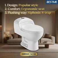 Ensemble WC en céramique moderne complet avec siège ergonomique pour salle de bain