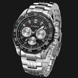Reloj de Pulsera CURREN 8077 de Lujo para Hombre, Reloj de Cuarzo Analógico, Estilo Ejecutivo Clásico y Moderno, Cronógrafo, Acero Inoxidable, Silicona - Product Image 3