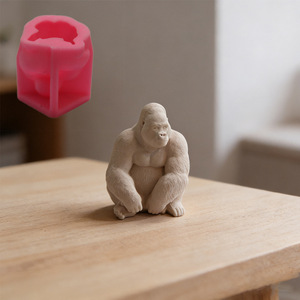 Stampo in Silicone 3D a Forma di Gorilla Seduto, Realistico per Creazione di Ornamenti Animali, per Candele, Saponi, Resina, Cioccolato, Decorazioni per Torte, Fai da Te - Product Image 5