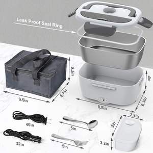 Boîtes à lunch électriques chauffantes portables 12V/24V/110V/220V, chauffe-aliments, boîte à lunch électrique avec sac de transport - Product Image 4