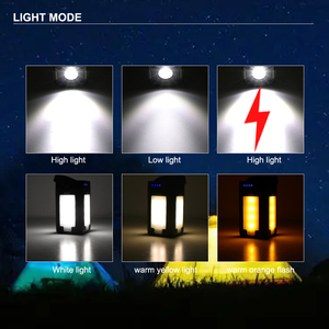Đèn LED cắm trại ngoài trời chống nước, năng lượng mặt trời, sạc Type-C, đèn sạc lại, ánh sáng trắng vàng cam, đèn lồng cắm trại - Product Image 3