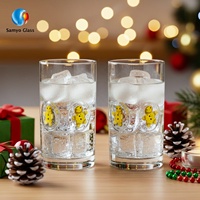 Gelas Minum Highball Samyo Custom Vintage Snowman Bubbles, Gelas Air Ikon Kreatif untuk Minuman