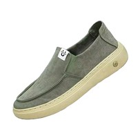Mocassins Homme Confortables Antidérapants Respirants Tige en Toile Doublure Coton Semelle Extérieure en PVC Anti-Odeur Chaussures de Marche pour la Ville