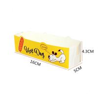 Boîte d'emballage jetable de qualité alimentaire avec logo personnalisé pour hot-dog, saucisse, sandwich