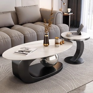 <span class=keywords><strong>Tavolino</strong></span> da Salotto di Lusso in Pietra con Piano Ribassato per Casa e Appartamento, Tavolo da Caffè in Stile Moderno Minimalista Italiano - Product Image 4