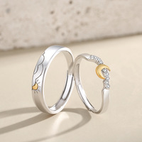 Bijoux élégants Ensemble de bagues de couple en argent sterling 925 Bague de mariage populaire pour les couples de haute qualité