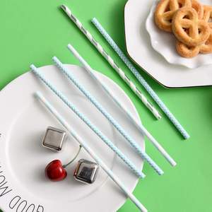 Confezione di cannucce di carta blu e argento riutilizzabili 100 per feste e compleanni - Product Image 2