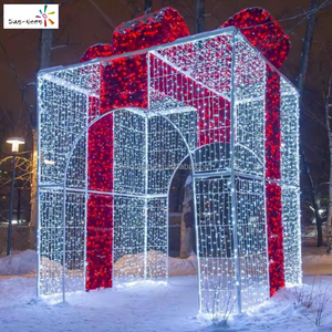 Décoration extérieure de Noël, motif de boîte cadeau géante lumineuse à LED pour l'éclairage et les décorations extérieures de Noël - Product Image 5
