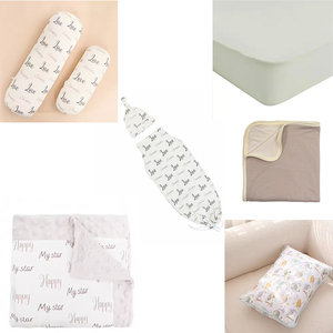 Couverture d'emmaillotage personnalisée écologique 200TC toutes saisons avec bonnet noué pour nouveau-né, cadeau <span class=keywords><strong>de</strong></span> naissance, sac <span class=keywords><strong>de</strong></span> couchage extensible avec lettres pour bébé - Product Image 4