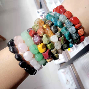 Vente en gros de bijoux en cristal de haute qualité, pierres précieuses, bracelet en quartz rose, chakra - Product Image 2