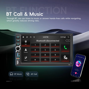 Autoradio Podofo 7 pouces écran IPS 4+4 cœurs Android 2Din 4+64G CarPlay & Android Auto USB-C USB GPS BT WIFI OEM Factory - Product Image 4