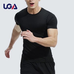 Camisa de gran tamaño con dobladillo recto negro Camiseta de béisbol con bordado transpirable para ejercicio deportivo para hombre - Product Image 1