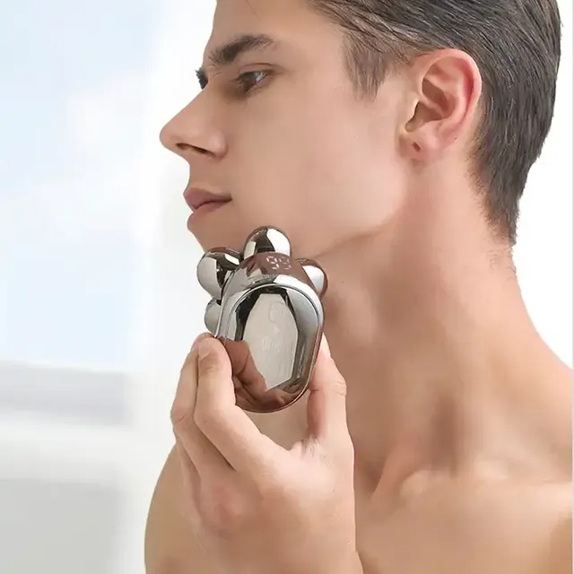 2024Hot Selling Mini Electric Shaver 7D Machine Shaver Man Cordless Waterproof Wet Dry Rotary Bald Head Shaver Hair Nose Trimmer