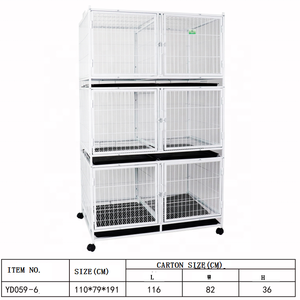 Jaula para Perros y Gatos de Acero Tubular Cuadrado de 2-3 Pisos y 6 Puertas, Jaula para Animales, Parque de Juegos - Product Image 6