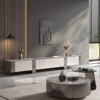 Meuble TV blanc pour salon avec tiroirs de rangement, console multimédia moderne de luxe, support de table TV
