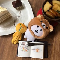 Ensemble de vêtements pour poupée Rilakkuma Fantasy Series Plush Hood 10cm – Adorable tenue d'ours autoironique pour jeunes