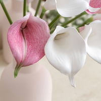 Dekorative Weiße Calla-Lilie Rosa Lila Realistische Eva Callalily Künstliche Blumen für Hochzeit und Party