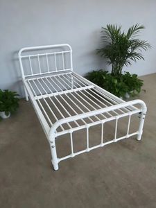 Lit en fer pliable simple en gros, lit en métal au design simple avec rangement pour dortoir d'étudiant, <span class=keywords><strong>chambre</strong></span> à coucher - Product Image 4