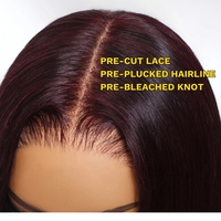 Rohhaar Perücken Loose Wave Black Cherry 13x4 Pre-Everything Lace Frontal und 7x5 Bye Bye Knots Lace On und Go Glueless Perücken