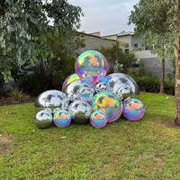 Ballon Géant Publicitaire Gonflable Effet Miroir PVC Blanc Perle, Or, Argent – Grandes Sphères Brillantes de 3, 4 et 5 pieds pour Décoration – Vente en Gros