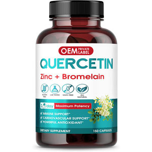 Cápsulas de Quercetina de Alta Pureza OEM Premium con Bromelina, Zinc, Té Verde y Ashwagandha que Favorecen la Salud General, la Fuerza y la Energía - Product Image 1