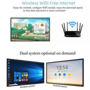 86 Inch Interactive Electronic <b>Whiteboard</b> 20-Point Touch Screen 4K UHD Resolution Android OS Metal Frame School Use Stand - Product Image 1