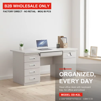 Mobilier moderne pour bureau à domicile Bureau du personnel convertible avec tiroirs verrouillables pour les enseignants et le personnel