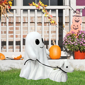 Estatua de Perro Fantasma de Halloween, Decoración Creativa y Linda de Resina para Escritorio, Decoración Interior de Halloween, Estilo A, Estilo B - Product Image 3