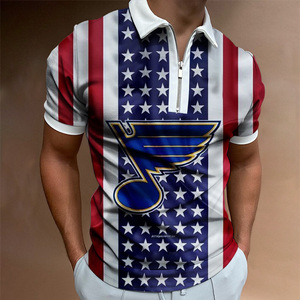 <span class=keywords><strong>Polo</strong></span> da uomo all'ingrosso con cerniera <span class=keywords><strong>Polo</strong></span> di alta qualità con stampa All-Over Vintage stampata in 3d - Product Image 4